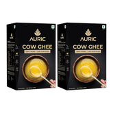 Organic Cow Ghee By Auric | Healthy & Delicious Nutrients Lab Certified Desi Ghee Protact Eyesight | 2 Litr (1 Litr * 2) 67.6 Ounce | Box Pack